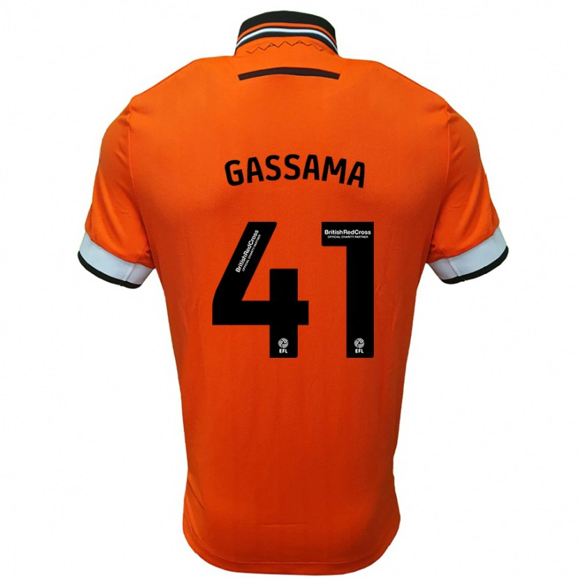 Danxen Niño Camiseta Djeidi Gassama #41 Naranja Blanco 2ª Equipación 2024/25 La Camisa