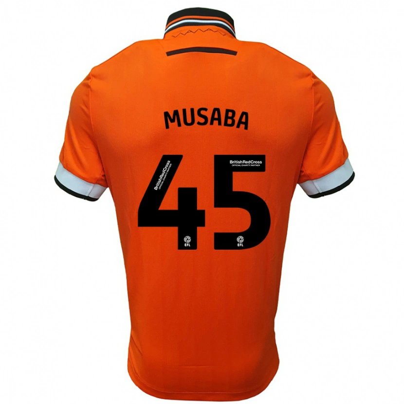 Danxen Niño Camiseta Anthony Musaba #45 Naranja Blanco 2ª Equipación 2024/25 La Camisa