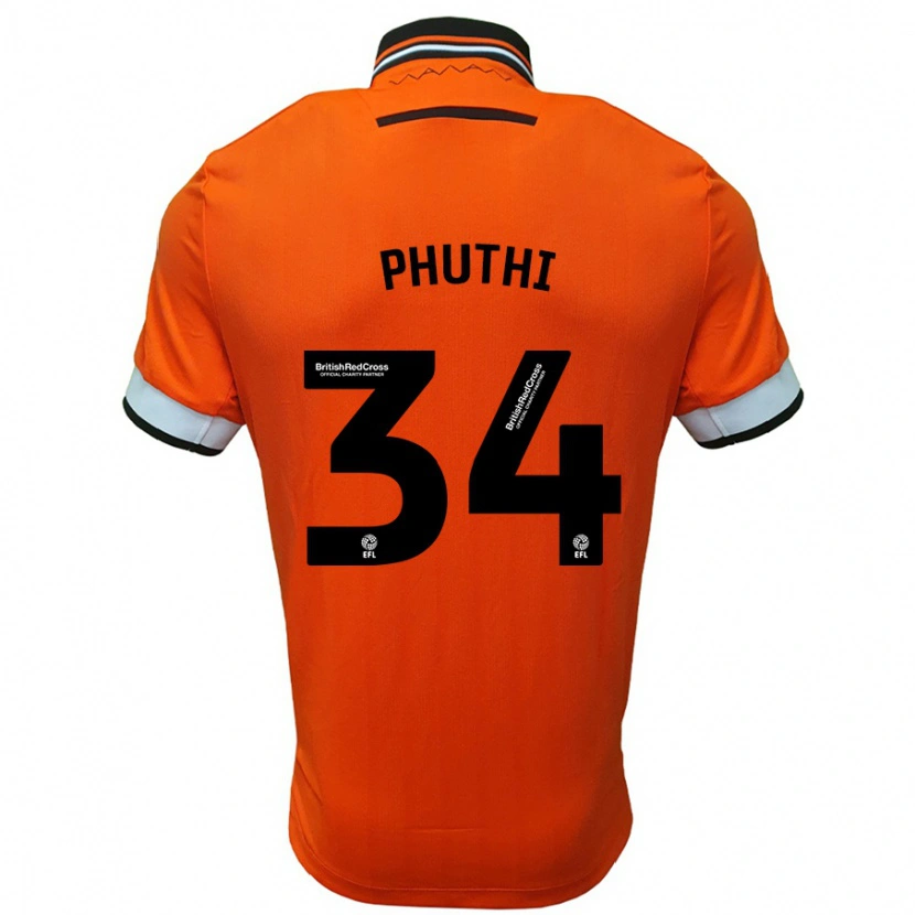 Danxen Niño Camiseta Joey Phuthi #34 Naranja Blanco 2ª Equipación 2024/25 La Camisa