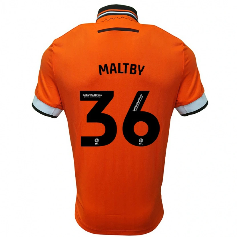 Danxen Niño Camiseta Mackenzie Maltby #36 Naranja Blanco 2ª Equipación 2024/25 La Camisa