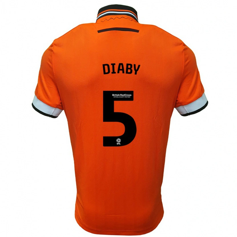 Danxen Niño Camiseta Bambo Diaby #5 Naranja Blanco 2ª Equipación 2024/25 La Camisa