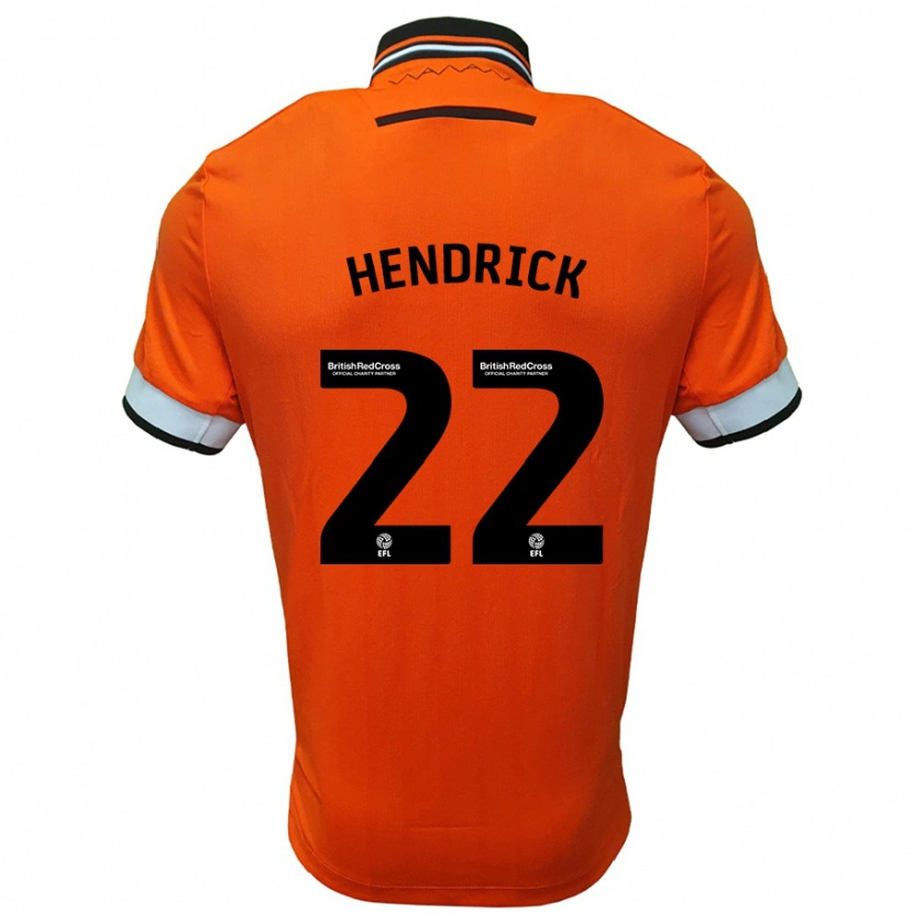 Danxen Niño Camiseta Jeff Hendrick #22 Naranja Blanco 2ª Equipación 2024/25 La Camisa