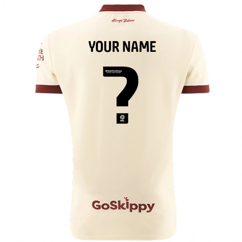 Danxen Niño Camiseta Su Nombre #0 Crema Blanco 2ª Equipación 2024/25 La Camisa