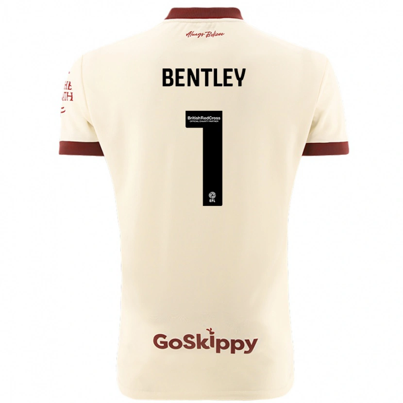 Danxen Niño Camiseta Fran Bentley #1 Crema Blanco 2ª Equipación 2024/25 La Camisa