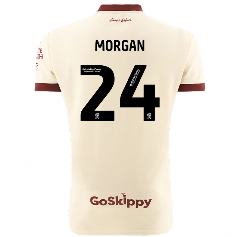 Danxen Niño Camiseta Ffion Morgan #24 Crema Blanco 2ª Equipación 2024/25 La Camisa