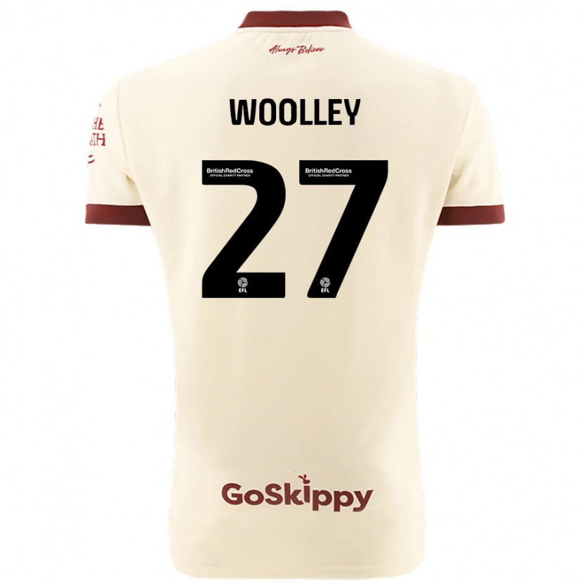 Danxen Niño Camiseta Jesse Woolley #27 Crema Blanco 2ª Equipación 2024/25 La Camisa