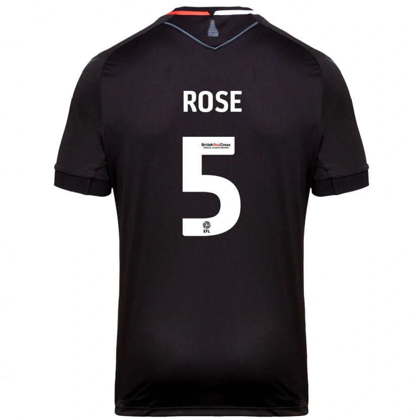 Danxen Niño Camiseta Michael Rose #5 Negro 2ª Equipación 2024/25 La Camisa