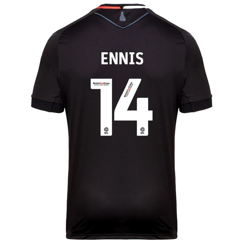 Danxen Niño Camiseta Niall Ennis #14 Negro 2ª Equipación 2024/25 La Camisa