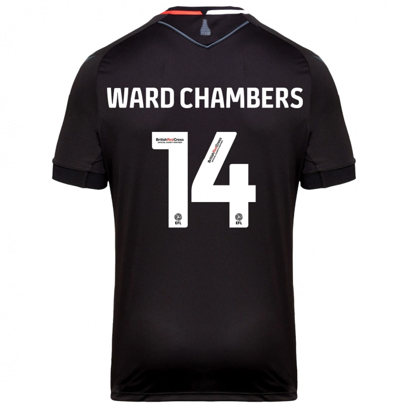 Danxen Niño Camiseta Courtnay Ward-Chambers #14 Negro 2ª Equipación 2024/25 La Camisa