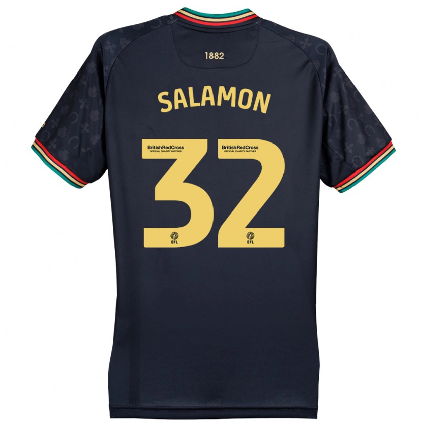 Danxen Niño Camiseta Matteo Salamon #32 Azul Marino Oscuro 2ª Equipación 2024/25 La Camisa