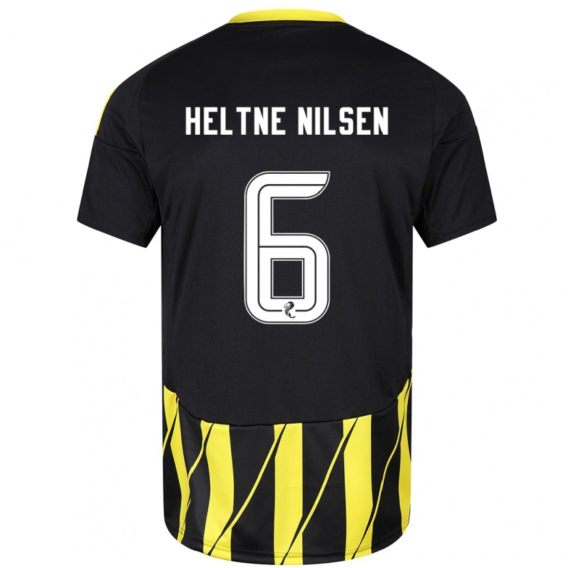 Danxen Niño Camiseta Sivert Heltne Nilsen #6 Negro Amarillo 2ª Equipación 2024/25 La Camisa