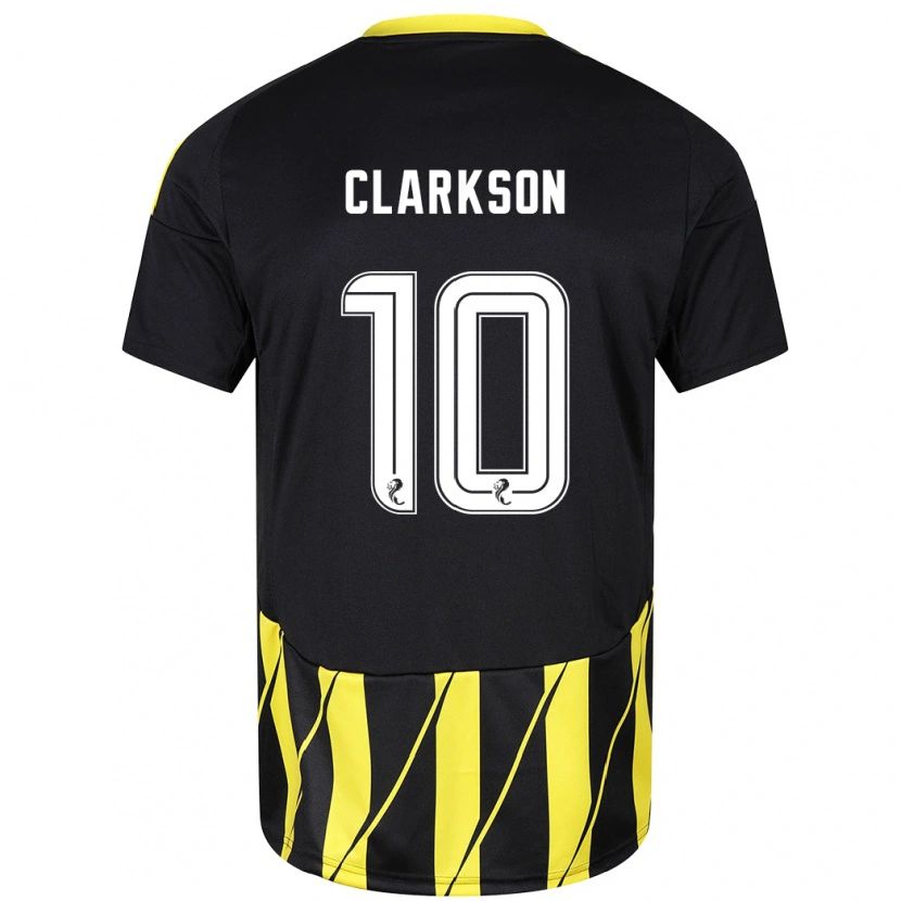 Danxen Niño Camiseta Leighton Clarkson #10 Negro Amarillo 2ª Equipación 2024/25 La Camisa