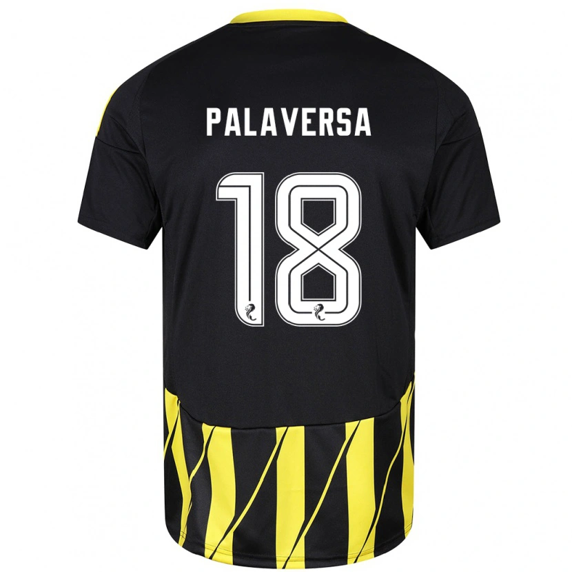 Danxen Niño Camiseta Ante Palaversa #18 Negro Amarillo 2ª Equipación 2024/25 La Camisa