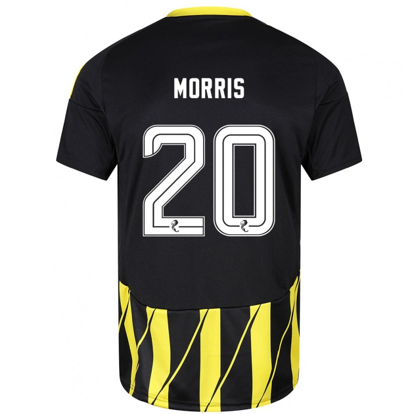 Danxen Niño Camiseta Shayden Morris #20 Negro Amarillo 2ª Equipación 2024/25 La Camisa