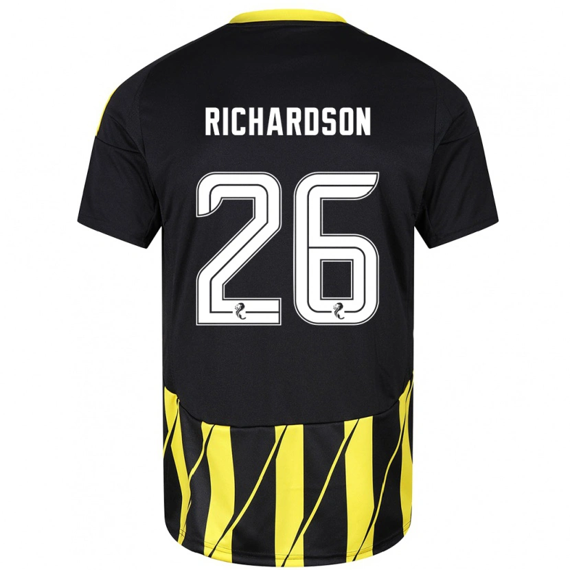 Danxen Niño Camiseta Jayden Richardson #26 Negro Amarillo 2ª Equipación 2024/25 La Camisa