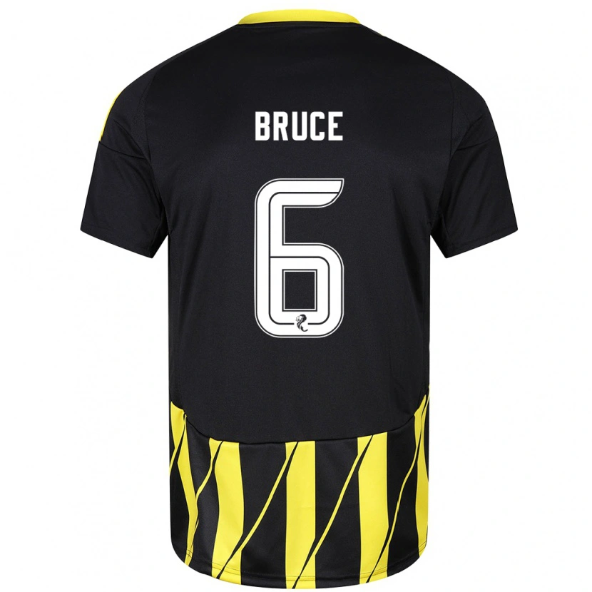 Danxen Niño Camiseta Natasha Bruce #6 Negro Amarillo 2ª Equipación 2024/25 La Camisa