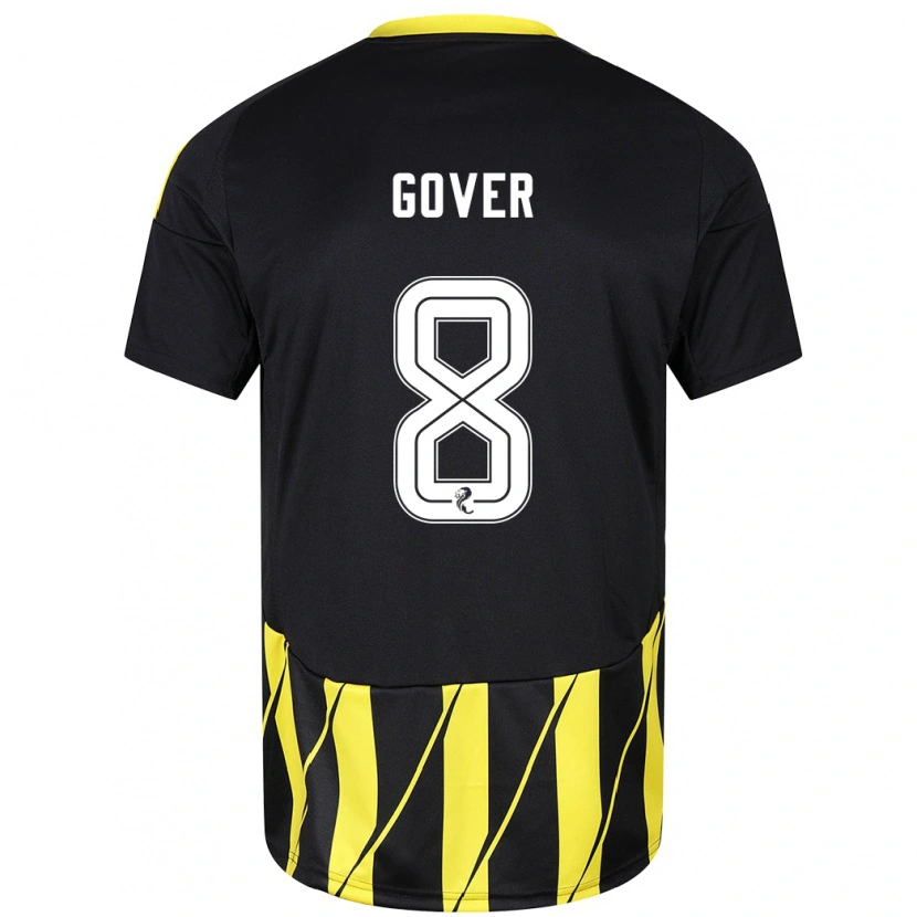 Danxen Niño Camiseta Chloe Gover #8 Negro Amarillo 2ª Equipación 2024/25 La Camisa