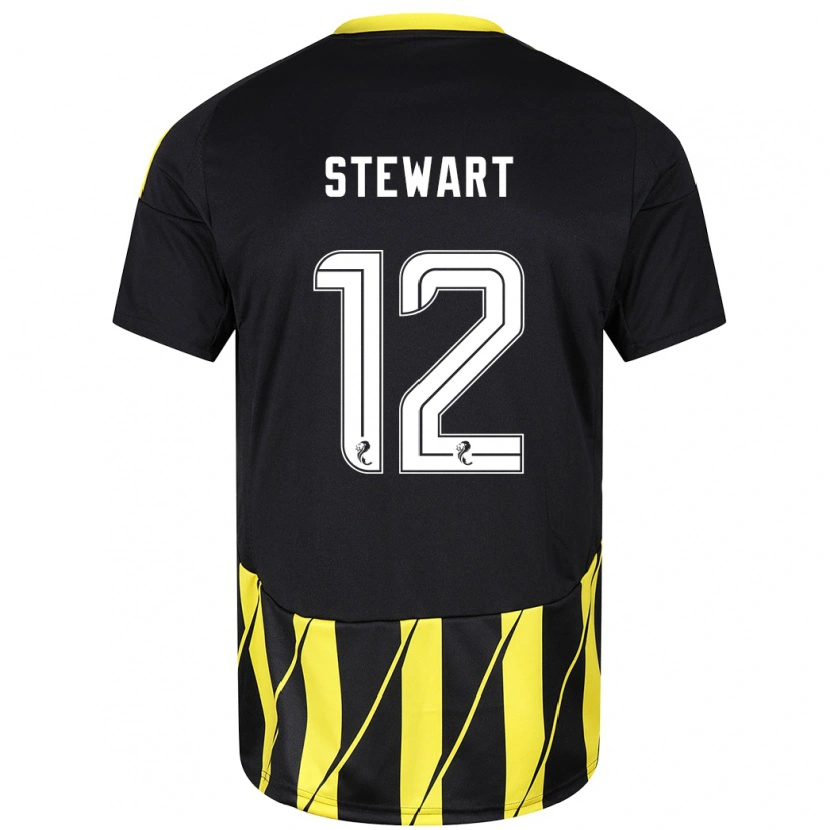 Danxen Niño Camiseta Hannah Stewart #12 Negro Amarillo 2ª Equipación 2024/25 La Camisa