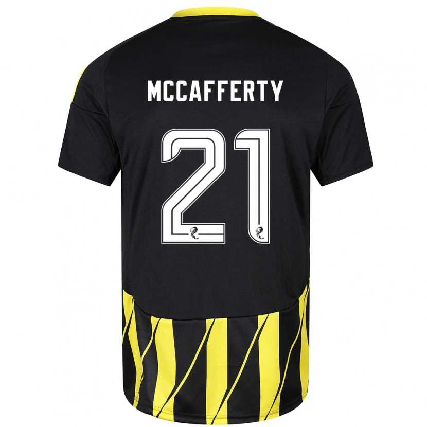 Danxen Niño Camiseta Eirinn Mccafferty #21 Negro Amarillo 2ª Equipación 2024/25 La Camisa