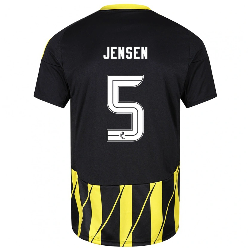 Danxen Niño Camiseta Richard Jensen #5 Negro Amarillo 2ª Equipación 2024/25 La Camisa