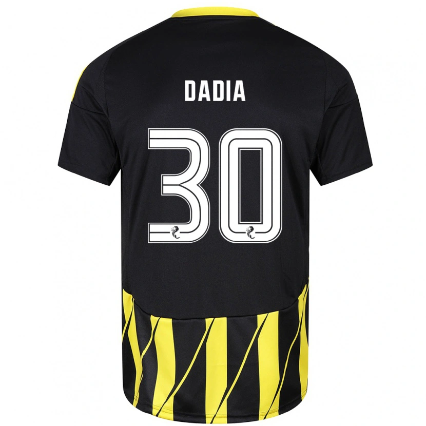 Danxen Niño Camiseta Or Dadia #30 Negro Amarillo 2ª Equipación 2024/25 La Camisa