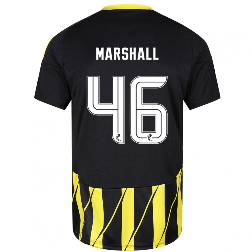 Danxen Niño Camiseta Findlay Marshall #46 Negro Amarillo 2ª Equipación 2024/25 La Camisa