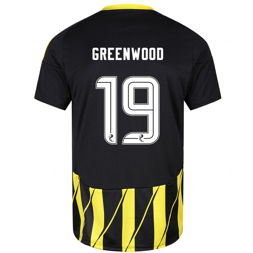 Danxen Niño Camiseta Brodie Greenwood #19 Negro Amarillo 2ª Equipación 2024/25 La Camisa