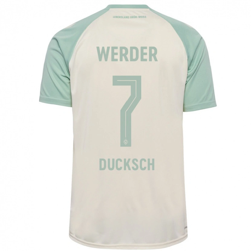 Danxen Niño Camiseta Marvin Ducksch #7 Blanquecino Verde Claro 2ª Equipación 2024/25 La Camisa