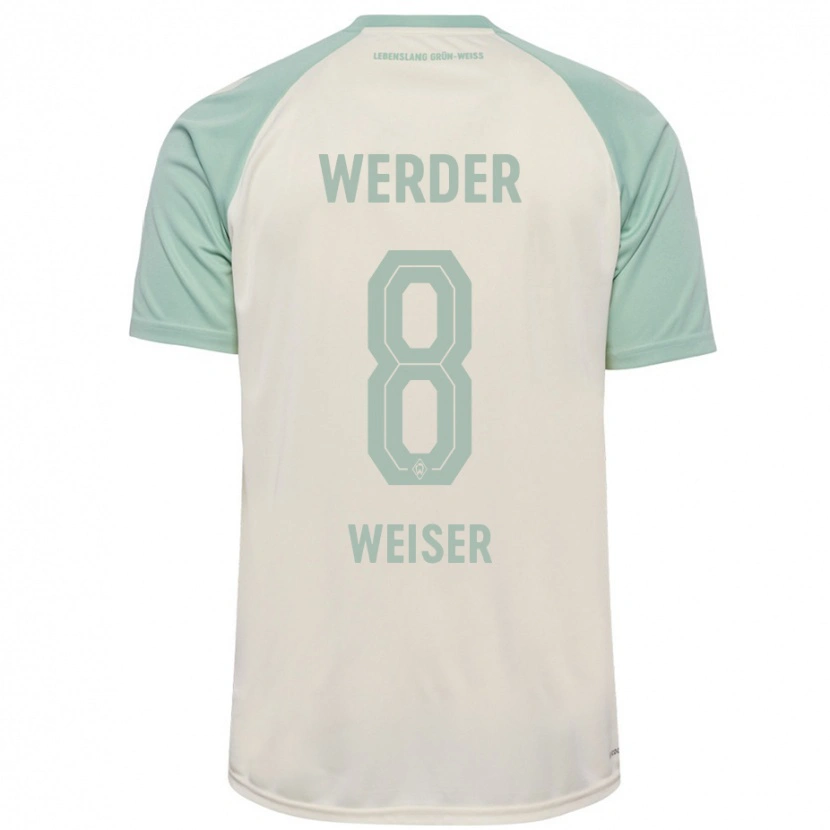 Danxen Niño Camiseta Mitchell Weiser #8 Blanquecino Verde Claro 2ª Equipación 2024/25 La Camisa