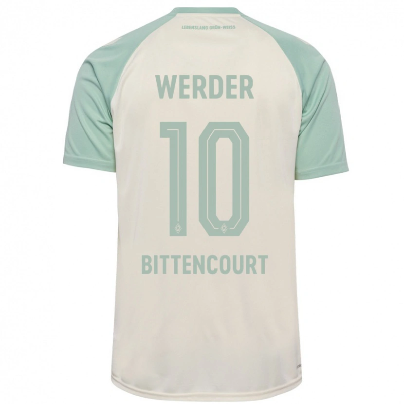 Danxen Niño Camiseta Leonardo Bittencourt #10 Blanquecino Verde Claro 2ª Equipación 2024/25 La Camisa