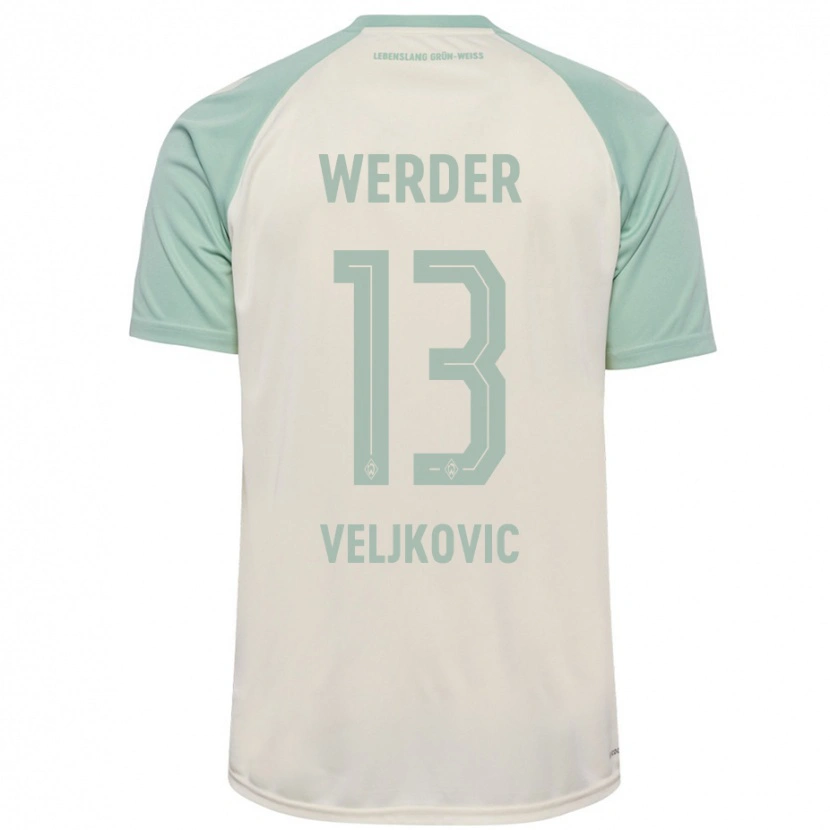 Danxen Niño Camiseta Milos Veljkovic #13 Blanquecino Verde Claro 2ª Equipación 2024/25 La Camisa