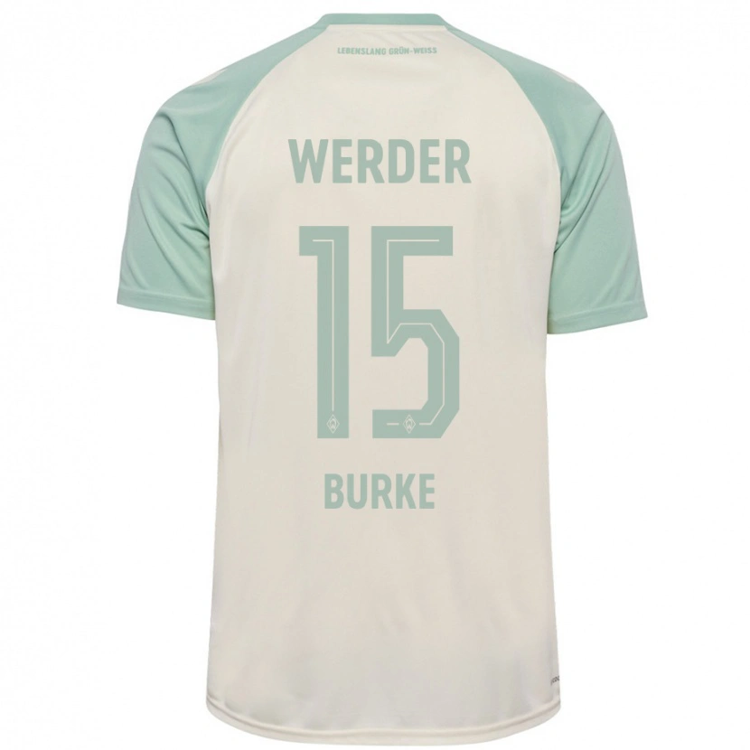 Danxen Niño Camiseta Oliver Burke #15 Blanquecino Verde Claro 2ª Equipación 2024/25 La Camisa