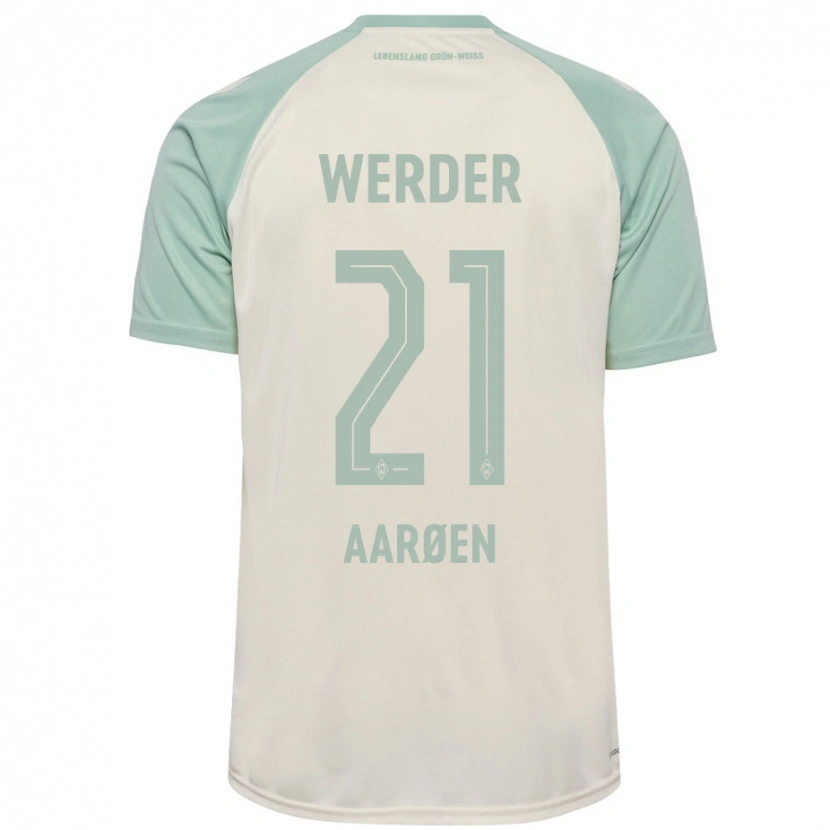 Danxen Niño Camiseta Isak Hansen-Aarøen #21 Blanquecino Verde Claro 2ª Equipación 2024/25 La Camisa