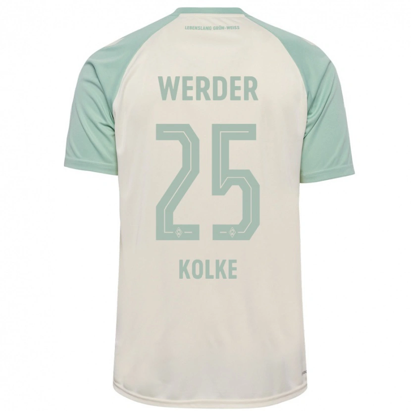 Danxen Niño Camiseta Markus Kolke #25 Blanquecino Verde Claro 2ª Equipación 2024/25 La Camisa