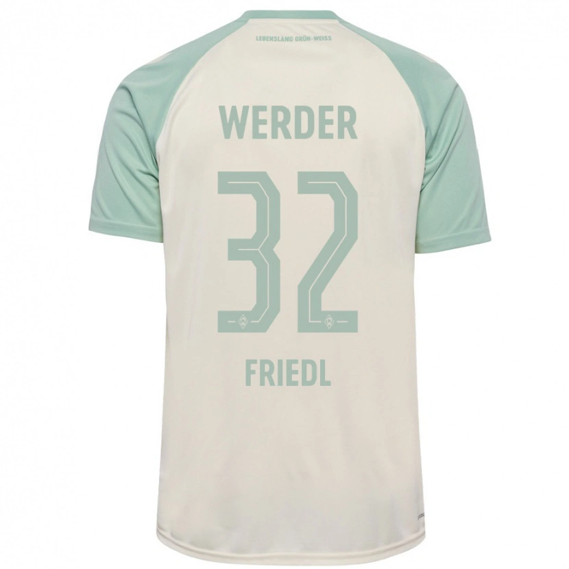 Danxen Niño Camiseta Marco Friedl #32 Blanquecino Verde Claro 2ª Equipación 2024/25 La Camisa