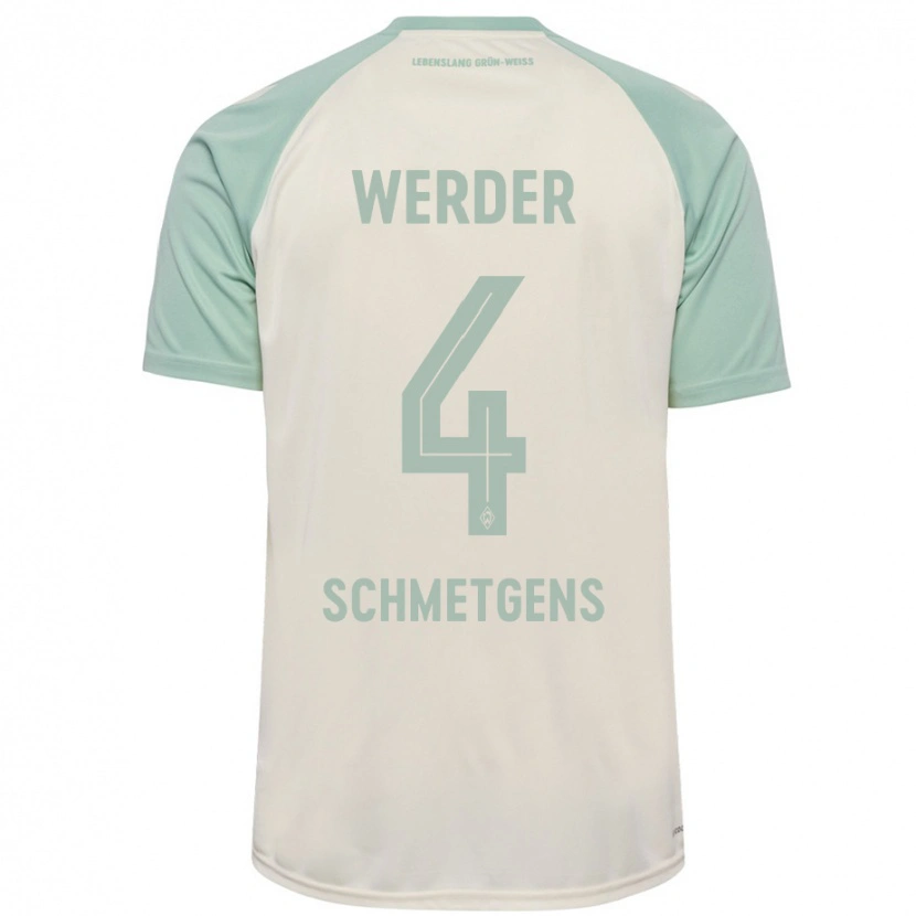 Danxen Niño Camiseta Mick Schmetgens #4 Blanquecino Verde Claro 2ª Equipación 2024/25 La Camisa