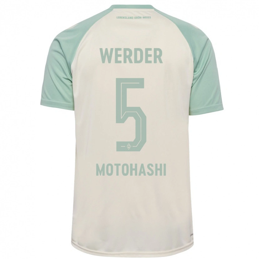 Danxen Niño Camiseta Yuzuki Motohashi #5 Blanquecino Verde Claro 2ª Equipación 2024/25 La Camisa