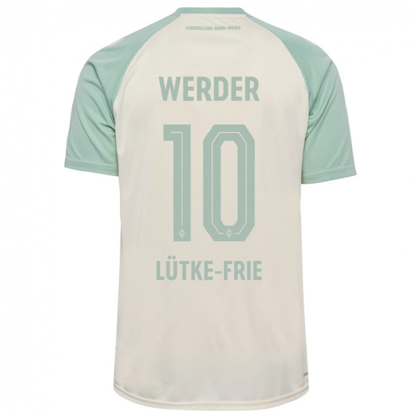 Danxen Niño Camiseta Dennis Lütke-Frie #10 Blanquecino Verde Claro 2ª Equipación 2024/25 La Camisa