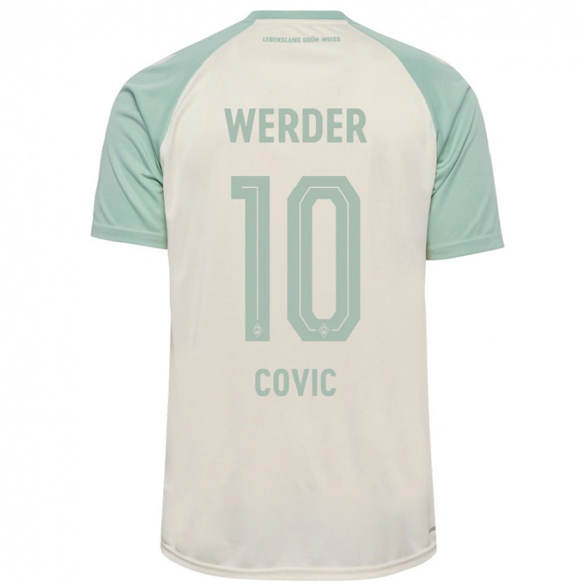 Danxen Niño Camiseta Patrice Covic #10 Blanquecino Verde Claro 2ª Equipación 2024/25 La Camisa