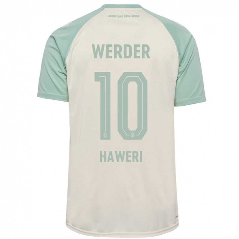 Danxen Niño Camiseta Adrian Haweri #10 Blanquecino Verde Claro 2ª Equipación 2024/25 La Camisa