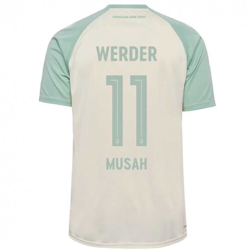 Danxen Niño Camiseta Salim Musah #11 Blanquecino Verde Claro 2ª Equipación 2024/25 La Camisa