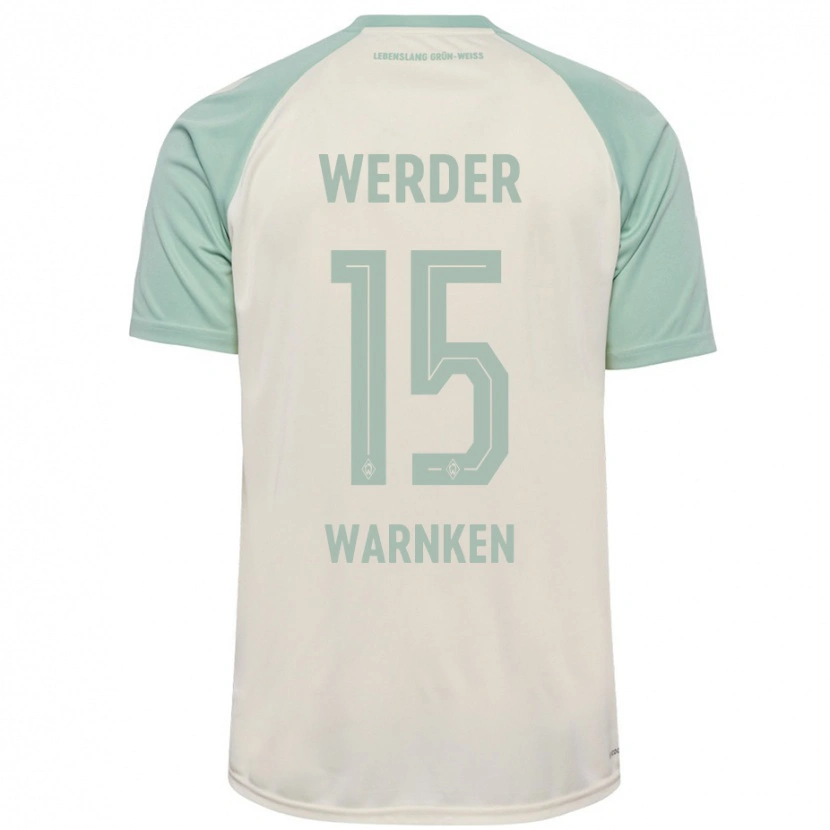 Danxen Niño Camiseta Jannes Warnken #15 Blanquecino Verde Claro 2ª Equipación 2024/25 La Camisa