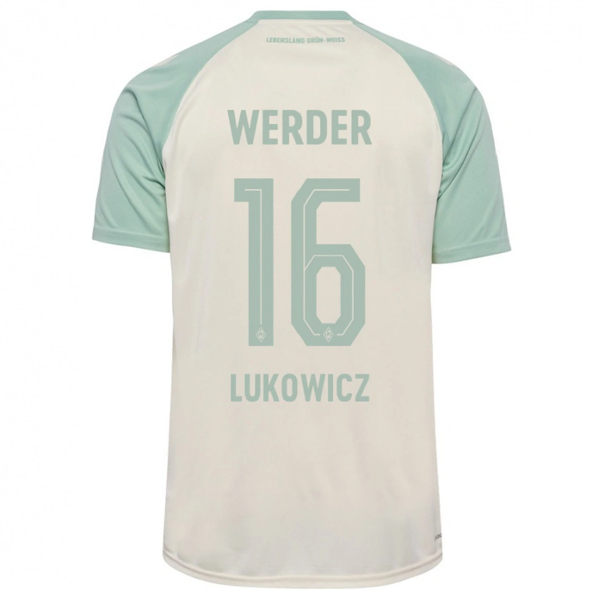 Danxen Niño Camiseta Maik Lukowicz #16 Blanquecino Verde Claro 2ª Equipación 2024/25 La Camisa