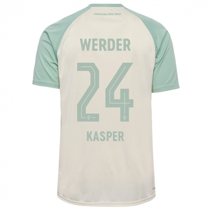 Danxen Niño Camiseta Dominik Kasper #24 Blanquecino Verde Claro 2ª Equipación 2024/25 La Camisa