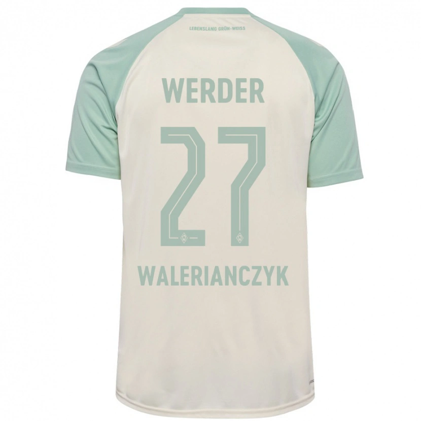 Danxen Niño Camiseta Dennis Walerianczyk #27 Blanquecino Verde Claro 2ª Equipación 2024/25 La Camisa