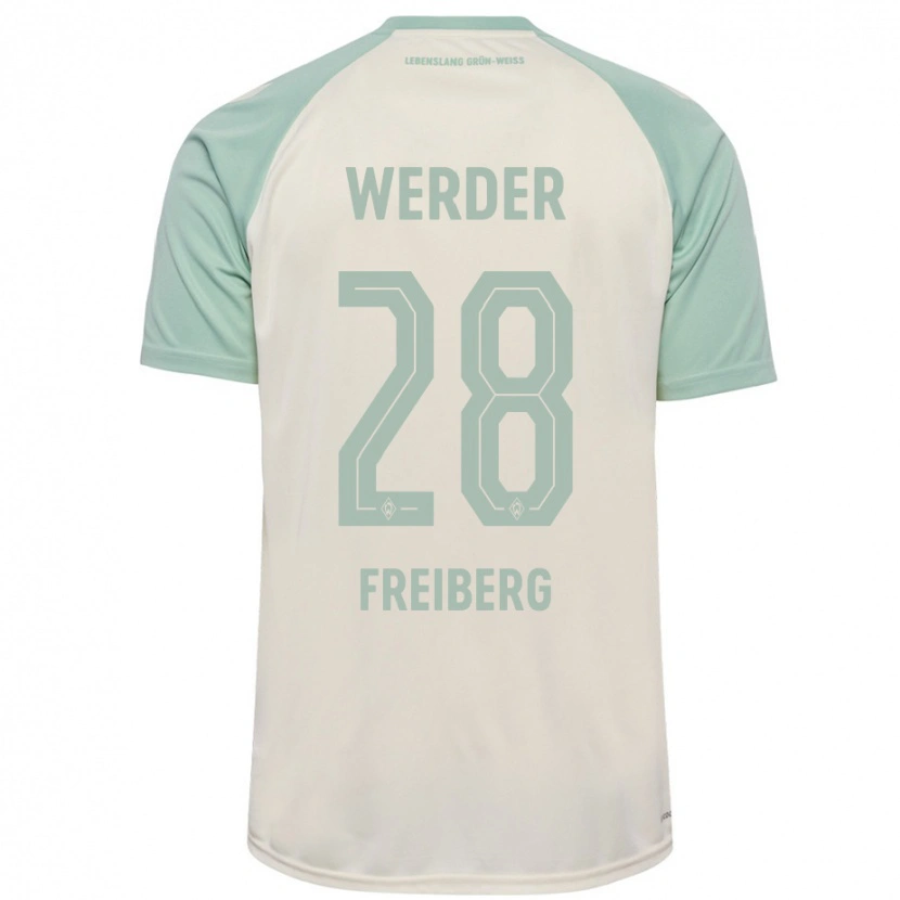 Danxen Niño Camiseta Piet Freiberg #28 Blanquecino Verde Claro 2ª Equipación 2024/25 La Camisa