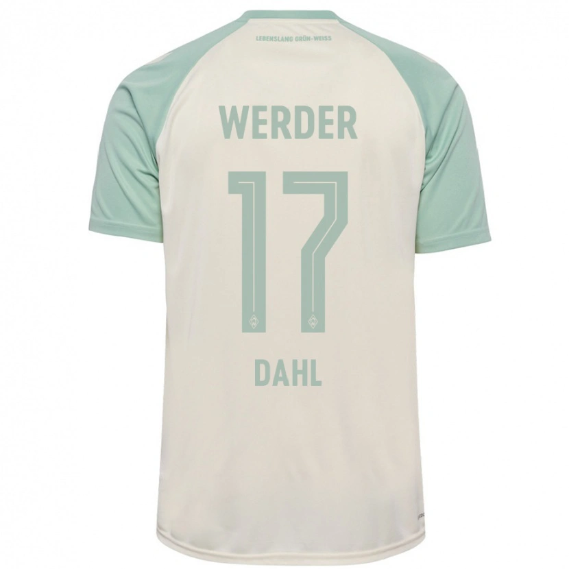 Danxen Niño Camiseta Amira Dahl #17 Blanquecino Verde Claro 2ª Equipación 2024/25 La Camisa