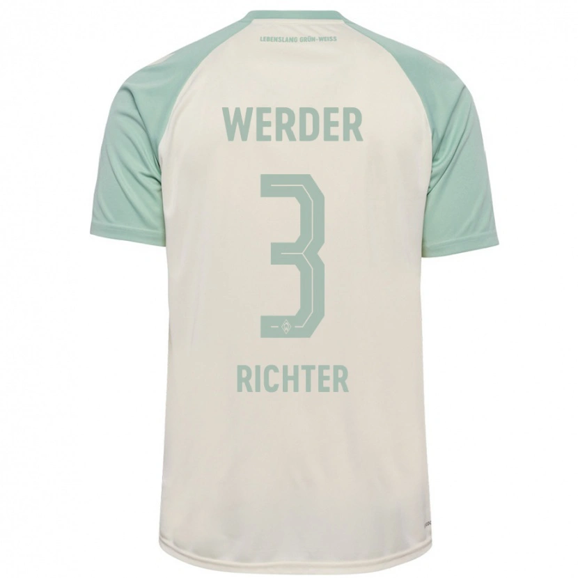 Danxen Niño Camiseta Mathis Richter #3 Blanquecino Verde Claro 2ª Equipación 2024/25 La Camisa