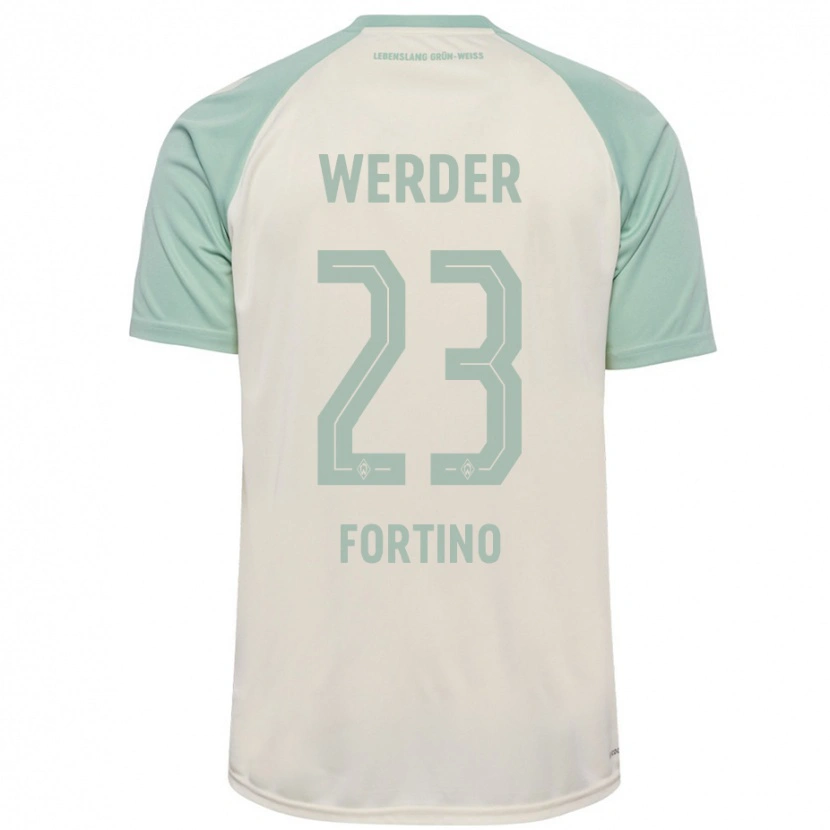 Danxen Niño Camiseta Pierro Miguel Fortino #23 Blanquecino Verde Claro 2ª Equipación 2024/25 La Camisa