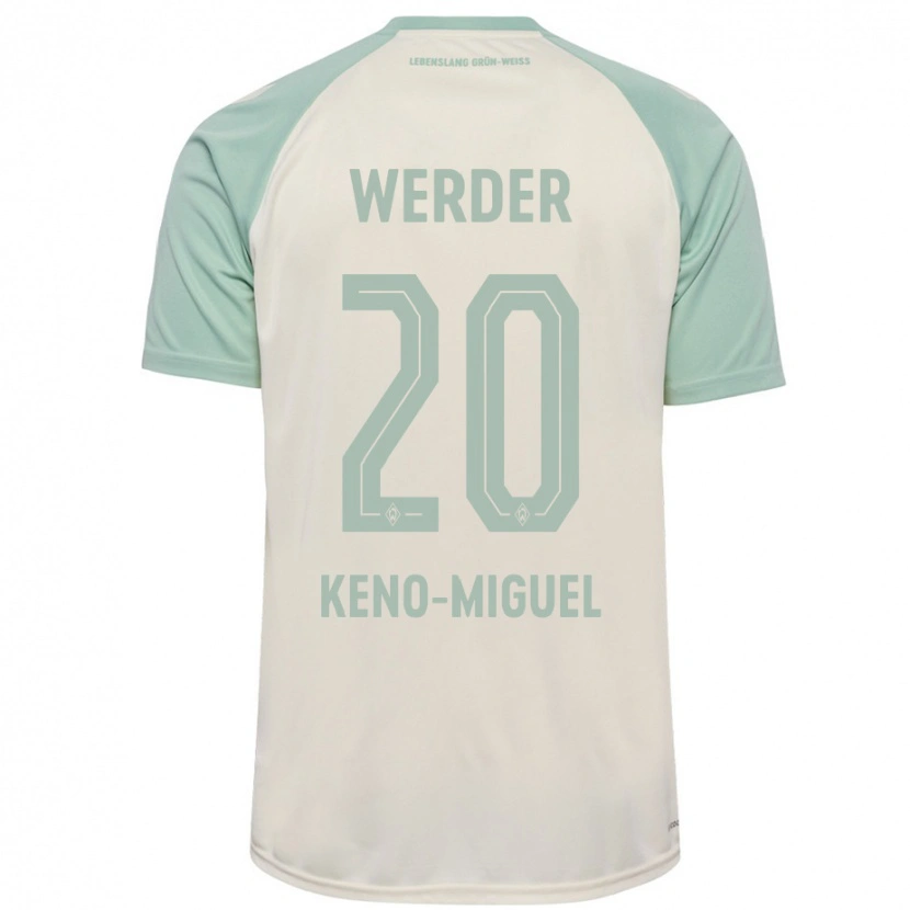 Danxen Niño Camiseta Keno-Miguel Meyer #20 Blanquecino Verde Claro 2ª Equipación 2024/25 La Camisa